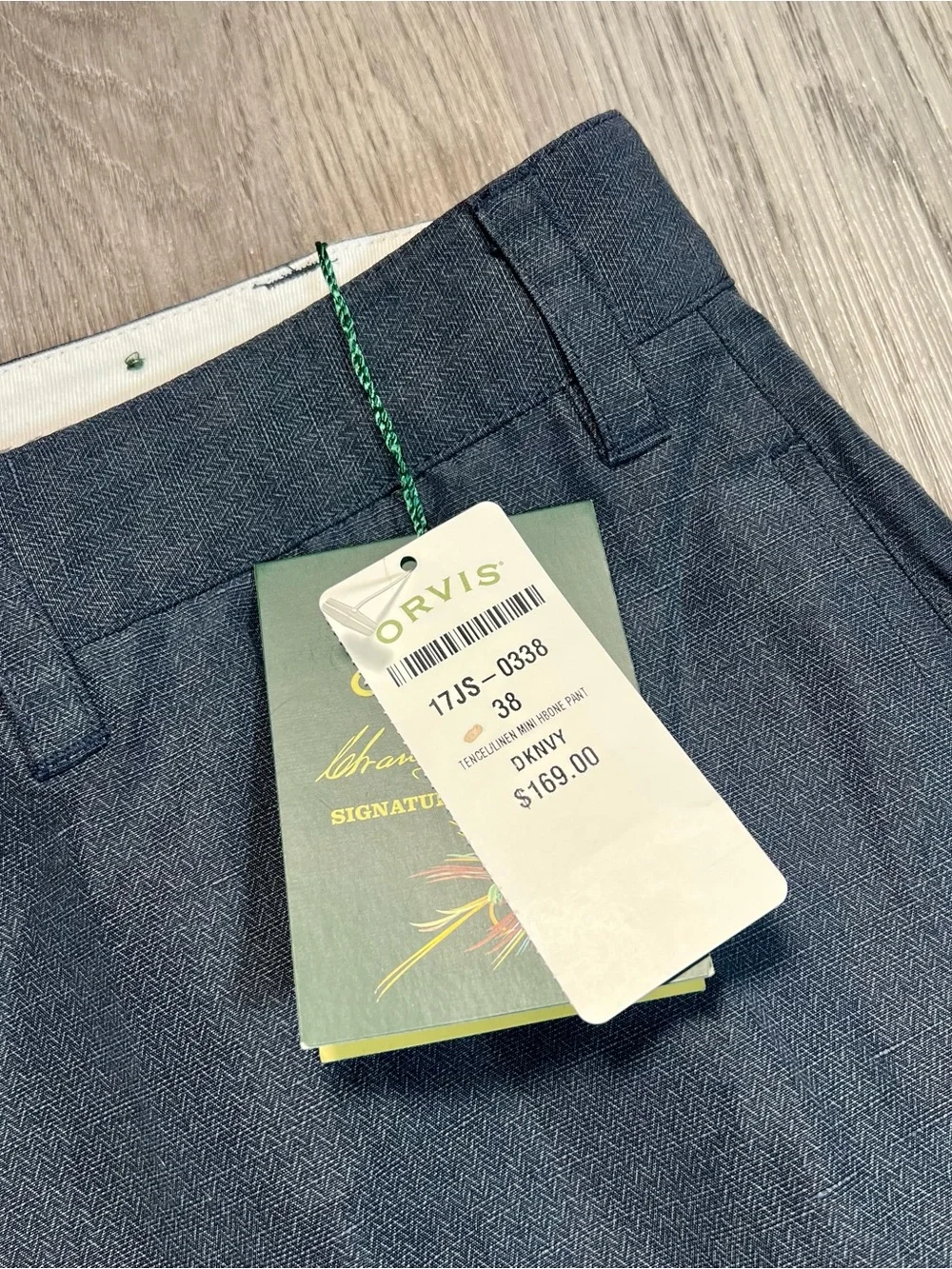 Orvis Signature Collection Men's Tencel Linen Pleated Trousers Pants 38 Raw Hem